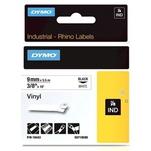 Rhinopro Renkli Vinil Şerit 9Mmx5,5M Beyaz/Siyah18443