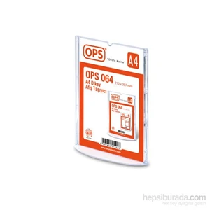 Ops 064 A4 Dikey Afiş Taşıyıcı (Şeffaf)