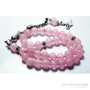 6 mm Küre Kesim Pembe Kuvars Taşı Tesbih