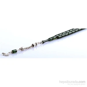 Yeşil Kehribar Rengi 6 X 9  Mm Kesme Tesbih