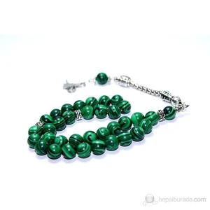 Malahit Rengi Akik Tesbih 8 mm Küre Kesim