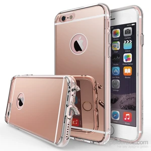 Mirror Fusion iPhone 6s/ 6 Aynalı Kılıf Rose Gold - Extra Darbe Emici