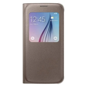 S6 S-View Cover Deri Kılıf Altın EF-CG920PFEGWW