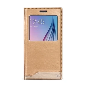 Fitcase Dolce S6 G920 Gizli Mıknatıslı Pencereli Kılıf Gold