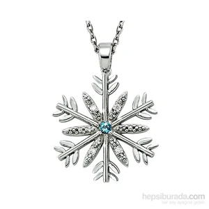 0,10 ct Mavi Topaz 0,04 ct Pırlanta Şans Kartanem Kolye GMY109