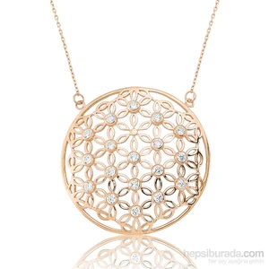 KENPAZAR Bayan Lili Gümüş Yaşam Çiçeği Kolye