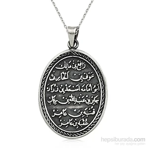 Olivin Accesories Gümüş Kıtmir Duası Oval Kolye 432521