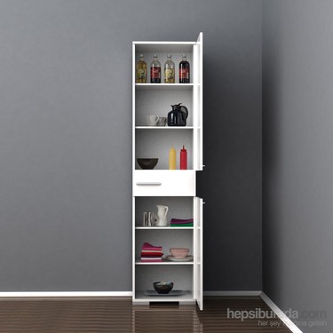 Adore Diamond 2 Kapakli Tek Cekmeceli Dolap Lake Beyaz Fiyati