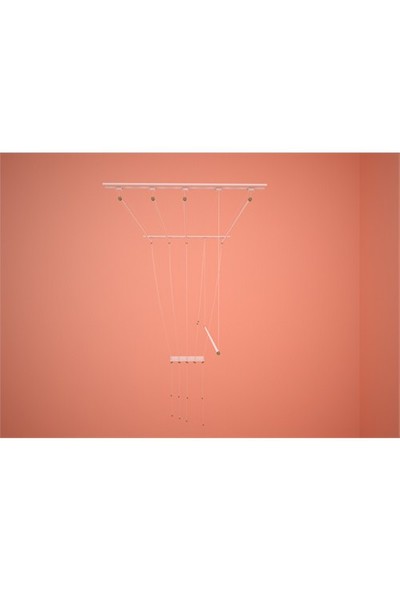 Şenay Dekoratif Asansörlü Çamaşır Kurutma Askısı-6 Çubuklu 180cm