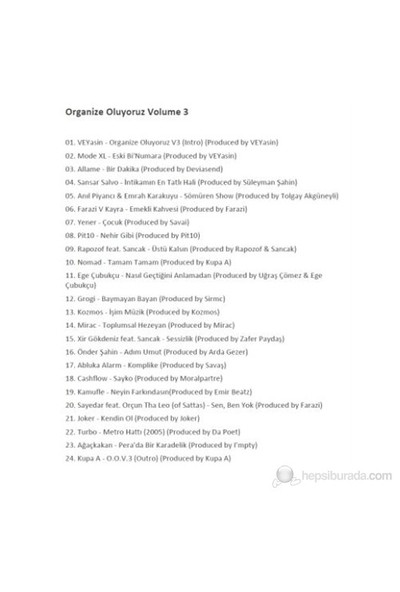 Various Artist - Organize Oluyoruz Volume 3