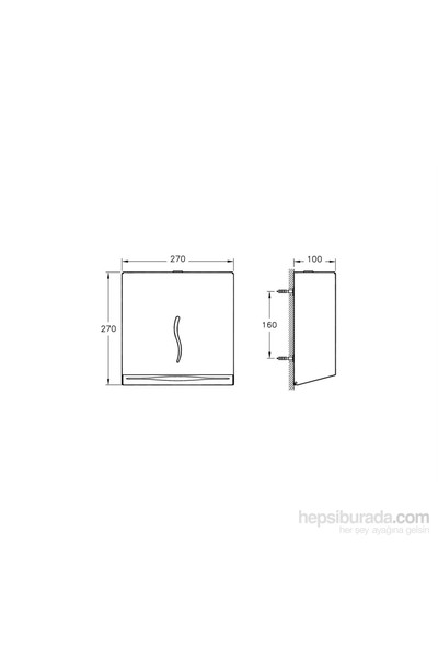 VitrA Arkitekta A44351 Kağıt Dispenseri, Paslanmaz Çelik