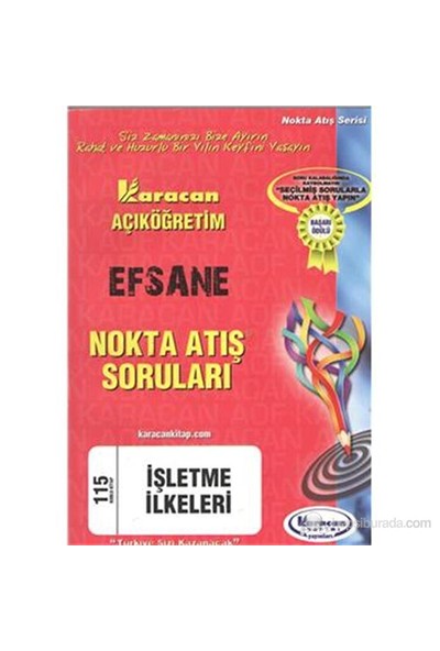 Karacan AÖF 2014 1.Sınıf İşletme İlkeleri Nokta Atış Soruları
