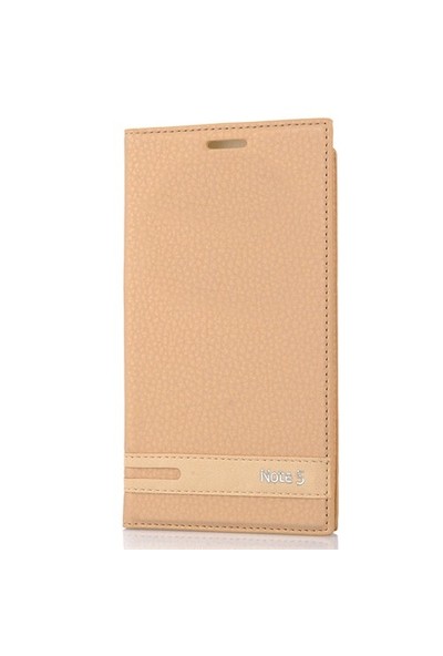 CoverZone Samsung Galaxy Note 5 Kılıf Kapaklı Safir Dore