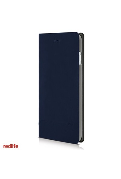 Redlife iPhone 6 Plus PU Deri İnce Standlı Kılıf Lacivert - AKK00816