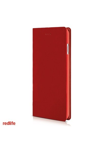 Redlife iPhone 6 PU Deri İnce Standlı Kılıf Kırmızı - AKK00731