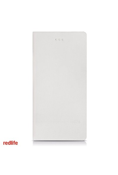 Redlife iPhone 6 Plus PU Deri İnce Standlı Kılıf Beyaz - AKK00777