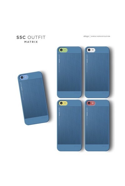 Elago Apple iPhone 5C S5 Outfit Series-Mavi (Ekran Koruyucu Hediye)