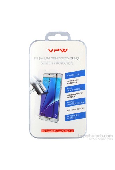 VPW Samsung Galaxy Note 5 Tempered Glass Ekran Koruyucu