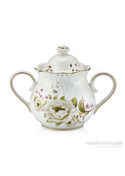 Krem Dantel Kapaklı Şekerlik