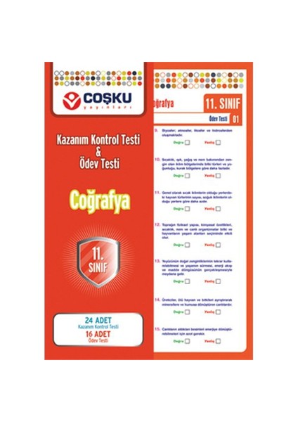 Coşku Yayınları 11.Sınıf Coğrafya Yaprak Testleri