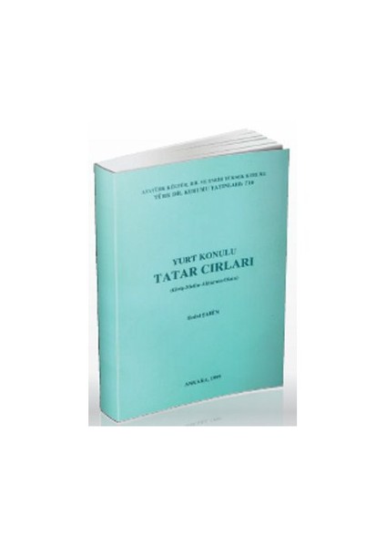 Yurt Konulu Tatar Cırları-Erdal Şahin
