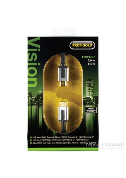 PROV1202 HDMI - HDMI 2m Ethernet High Speed Altın Kaplama Kablo