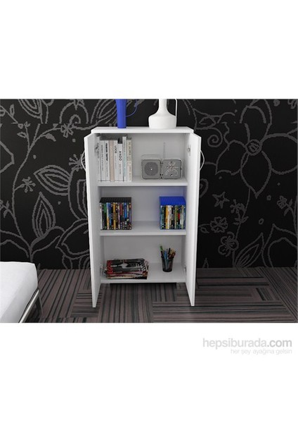 Tdesigno Arzu 3 Raflı Çok Amaçlı Dolap - Beyaz