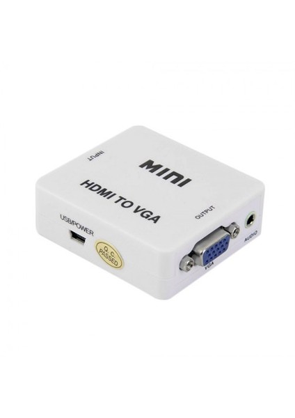 Hdmı To Vga Mini Kutu Full Hd 1080P Ses/Görüntü