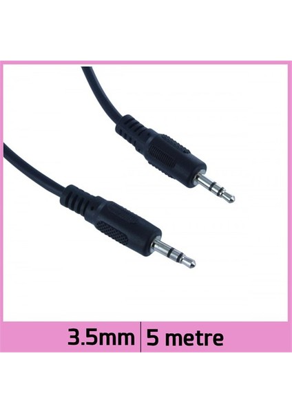 3.5Mm Stereo Ses Bağlantı Kablosu - Siyah - 5M