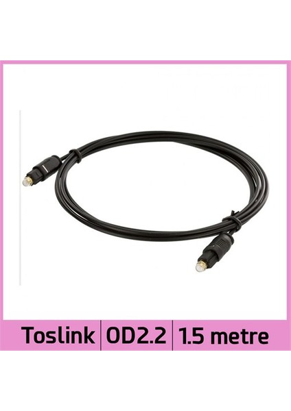 Digital Fiber Optical Od2.2 Toslink Ses Kablosu - Siyah - 1,5M