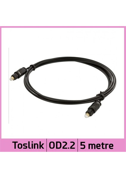 Ti-Mesh Digital Fiber Optical Od2.2 Toslink Ses Kablosu - Siyah - 5M