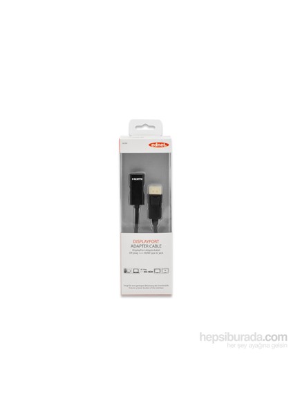 DisplayPort to HDMI 0.15M Erkek - Dişi Adaptör Kablosu (ED-84504)
