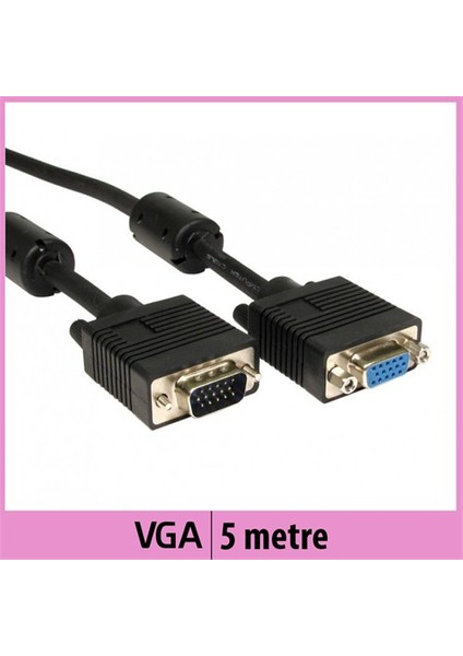 Vga Monitör Kablosu Uzatma Siyah - 5M