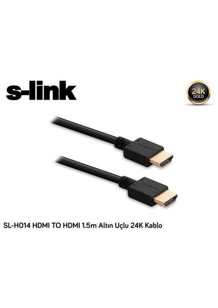 Sl-H014 Hdmı To Hdmı 1.5M Altın Uçlu 24K Kablo