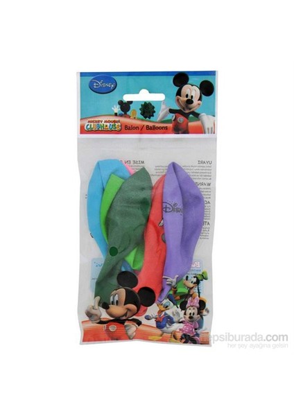 Mıckey Poşet İçi 6'Lı Balon (4 Renk Baskılı)