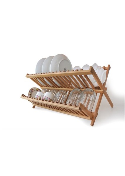 Katlanabilir Bambu Bulaşık Sepeti Antibakteriyel 45x33x24,5 cm Mutfak Düzeni fırsatları