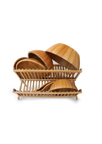 Katlanabilir Bambu Bulaşık Sepeti Antibakteriyel 45x33x24,5 cm Mutfak Düzeni