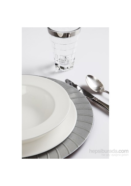 Kancaev Dekoratif Plastik Supla/Tabak Altlığı Güneş Model - Gümüş 6'Lı Set
