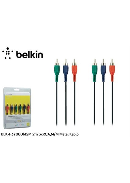 Blk-F3y080bf2m 2M 3Xrca,M/M Metal Kablo