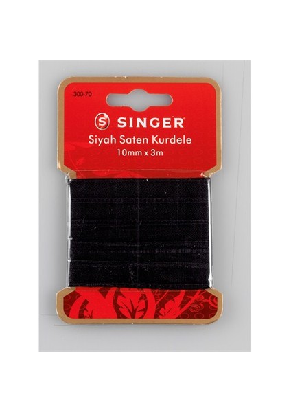 300-70 Siyah Saten Kurdele (10 mm x 3 m)