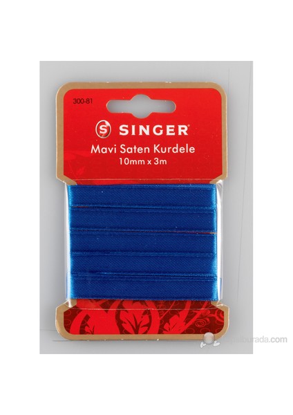 300-81 Mavi Saten Kurdele (10 mm x 3 m)