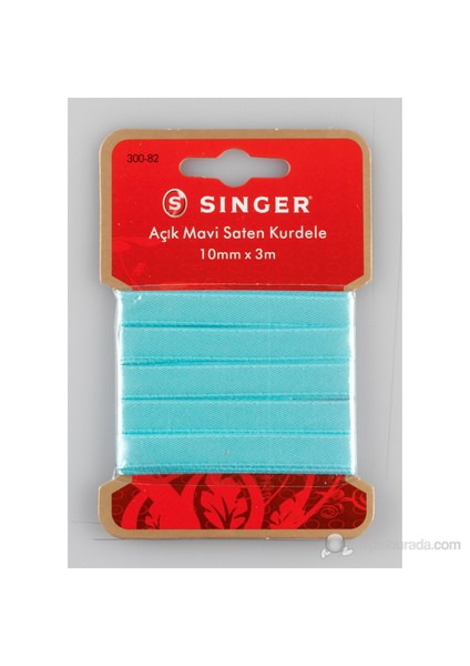 300-82 Açık Mavi Saten Kurdele (10 mm x 3 m)