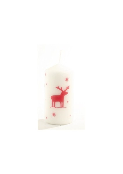 Scandic Christmas Silindir Mum - Beyaz
