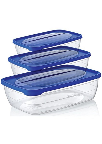 Plastik 3 Lü Trend Saklama Kabı(1,2+2+3Lt)