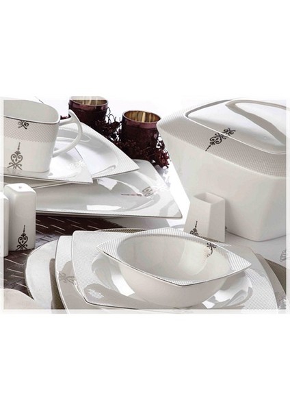 Noble Life Crown 602 86 Parça Bone China Yemek Takımı - 12341