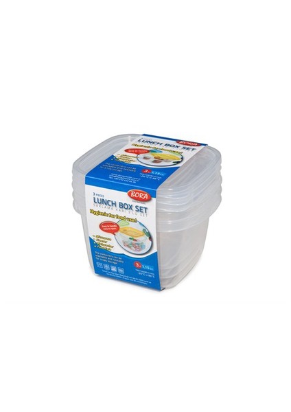 Saklama Kabı Kare Derin 3 ' lü Set 1,15lt BO532