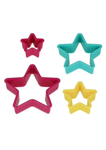 Plastik Yıldız Şekilli Kurabiye Kalıbı ( 4 Lü Set )