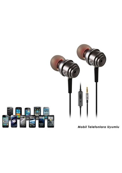 Invoker Mobil Telefon Uyumlu Kulak içi Kulaklık Gri Mikrofonlu Kulaklık modelleri