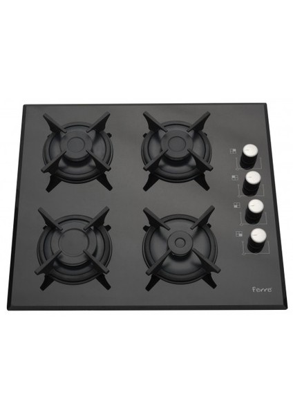 1140 Gaz Emniyetli Döküm Izgara Ankastre Cam Ocak-Doğalgaz