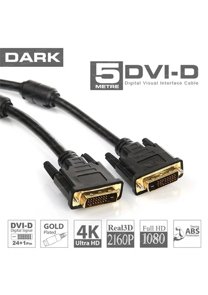 DARK 5metre DVI-DVI (24+1) Görüntü Kablosu DK-CB-DVIL500